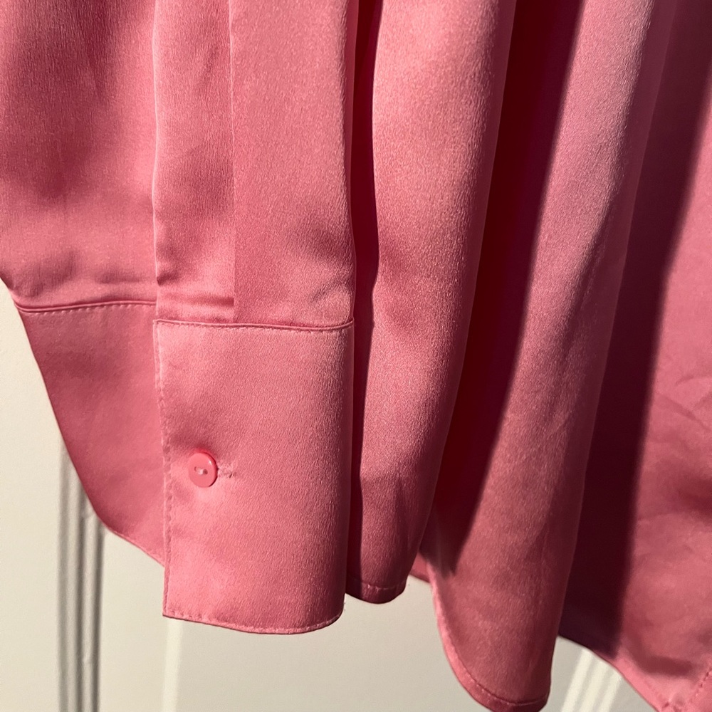 Worthington Pink Sateen Button Down Blouse - Picture 2 of 4
